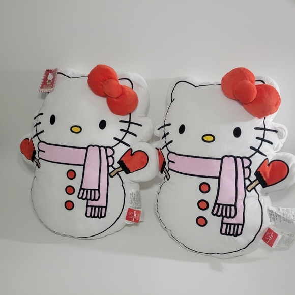 Hello Kitty Other - 2 New Large Hello Kitty Festive Snowman Pillows
